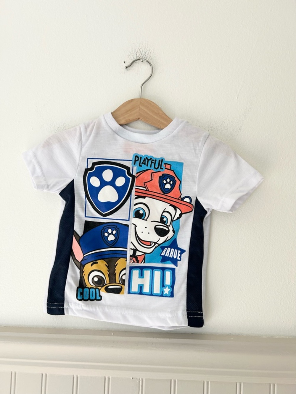 Paw Patrol Boys Kids 2T White, Blue & Red Kids Graphic Tee Shirt